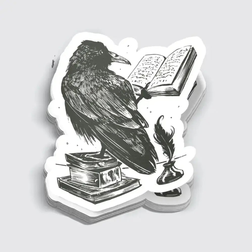 The Raven Reading Sticker - Gifts