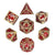 Time Traveler Hollow Metal Polyhedral (D&D) Dice Set (7) - Gold w/Red - Dice & Dice Supplies