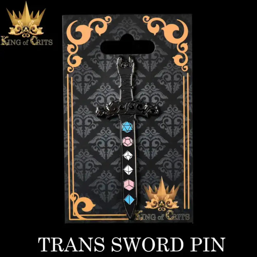 Trans Pride Dice Sword Pin - Gifts
