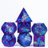 Transparent Indigo With Reflective Paper Sharp-Edge Polyhedral (D&D) Dice Set (7) - Dice & Dice Supplies