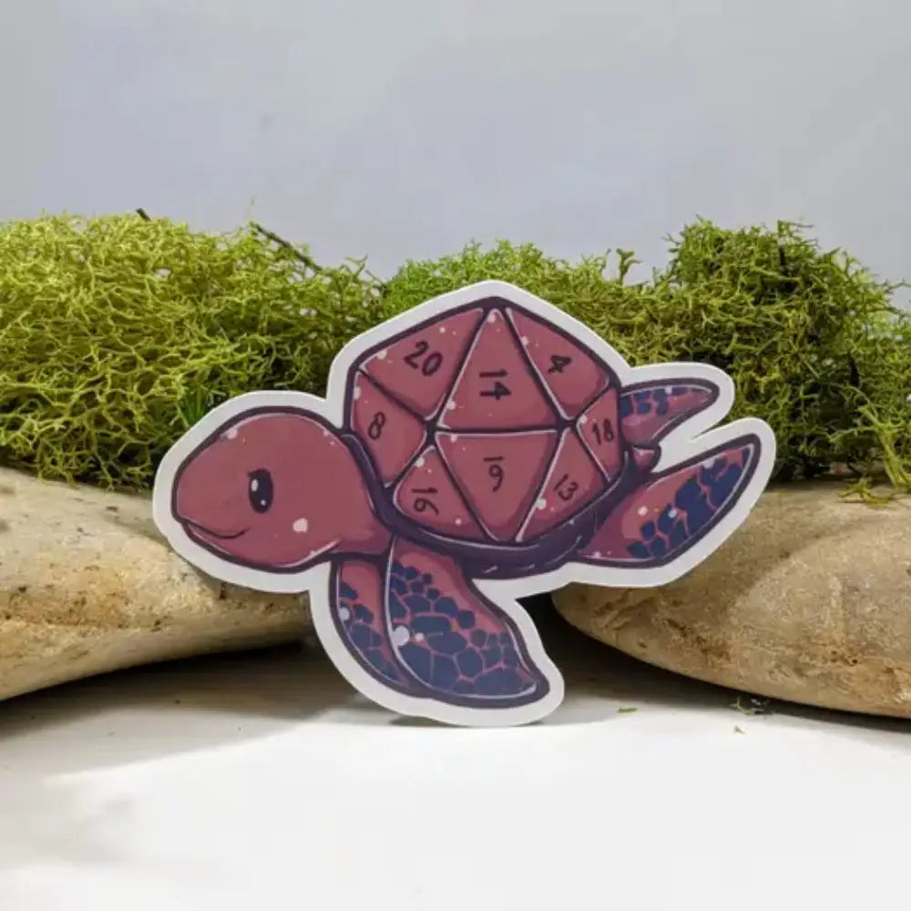 Turtle with D20 Shell Sticker - Gifts