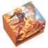 Orange leather-bound deckbox cube featuring fiery chandra torch of defiance illustration ultimate guard reality fracture