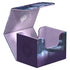 Ultimate Guard Sidewinder 100 plus Xenoskin deckbox in purple and blue iridescent with stylized crown logo interior lid