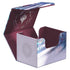 Silver and iridescent holographic ultimate guard sidewinder 100 plus deck box with maroon interior lining