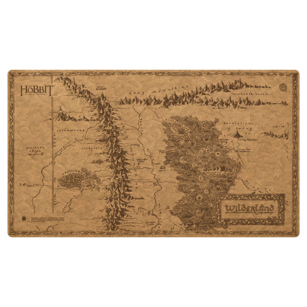 Ultimate guard the hobbit sophoskin playmat featuring a sepia vintage middle-earth map on textured paper with black ink detailing