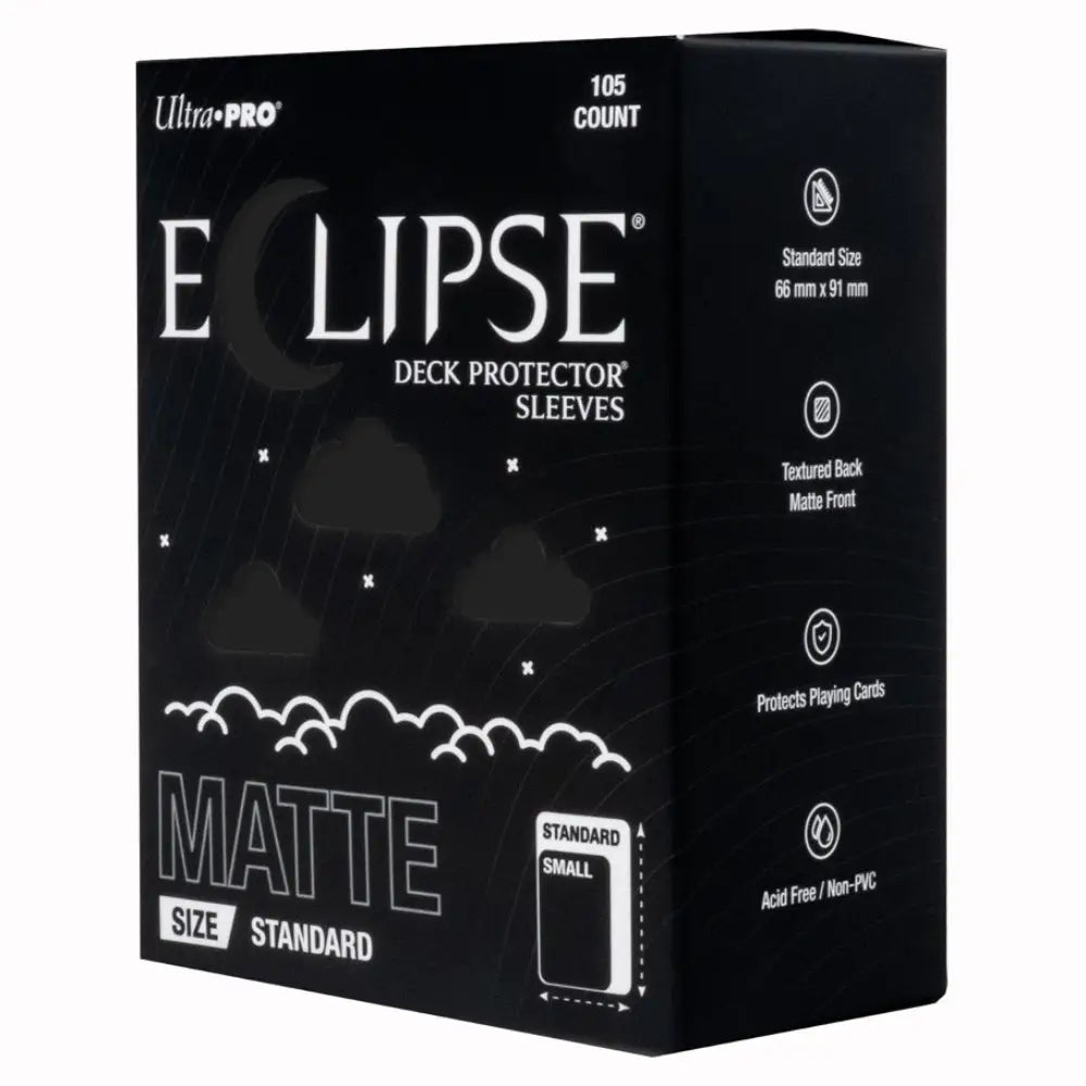 Ultra Pro Enhanced Eclipse Matte Standard Sleeves (100) - Jet Black - Card Games