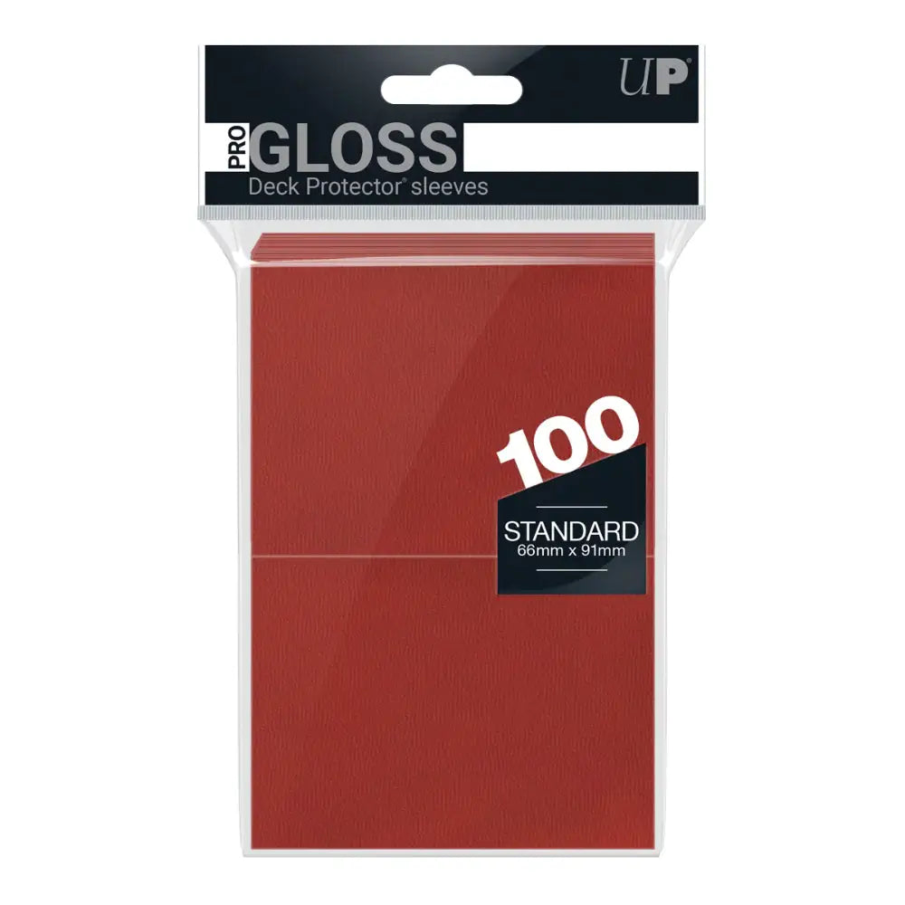 Ultra Pro Pro-Gloss Standard Sleeves (100) - Red - Card Games
