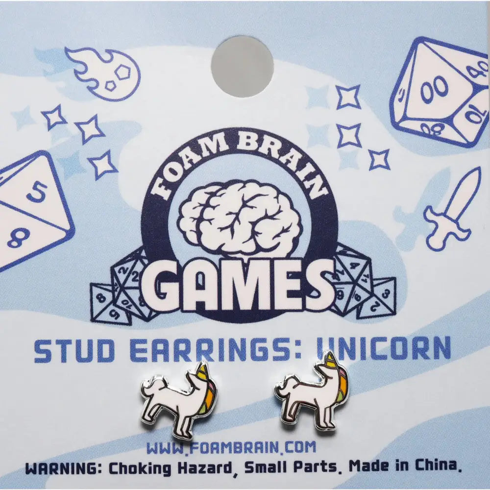 Unicorn Post Earrings Toys & Gifts Foam Brain Games   