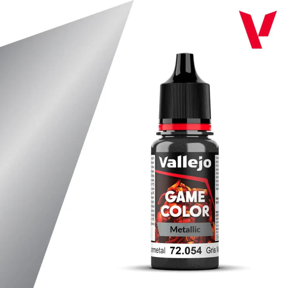 Vallejo Game Color Paints: Metallic Dark Gunmetal - Paint & Tools