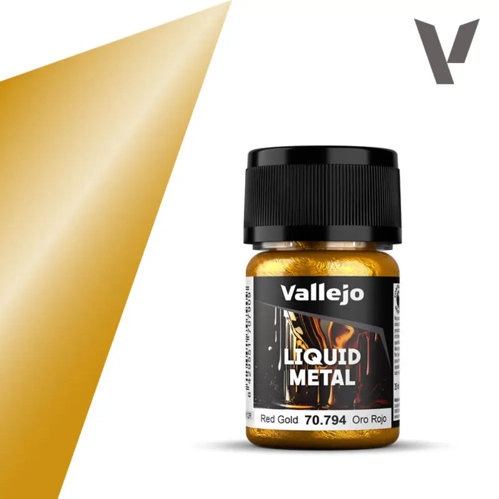Vallejo Liquid Metal Paints: Red Gold (35 ml) - Paint & Tools