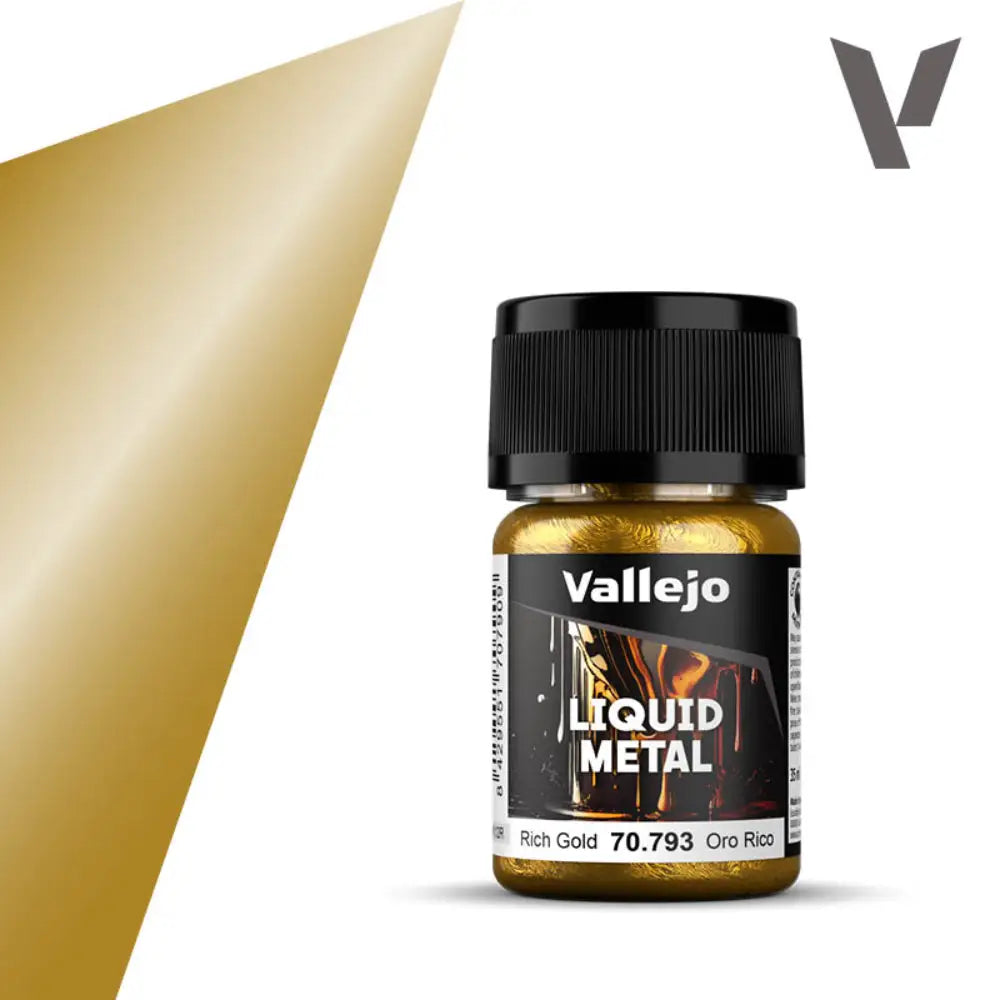 Vallejo Liquid Metal Paints: Rich Gold (35 ml) - Paint & Tools