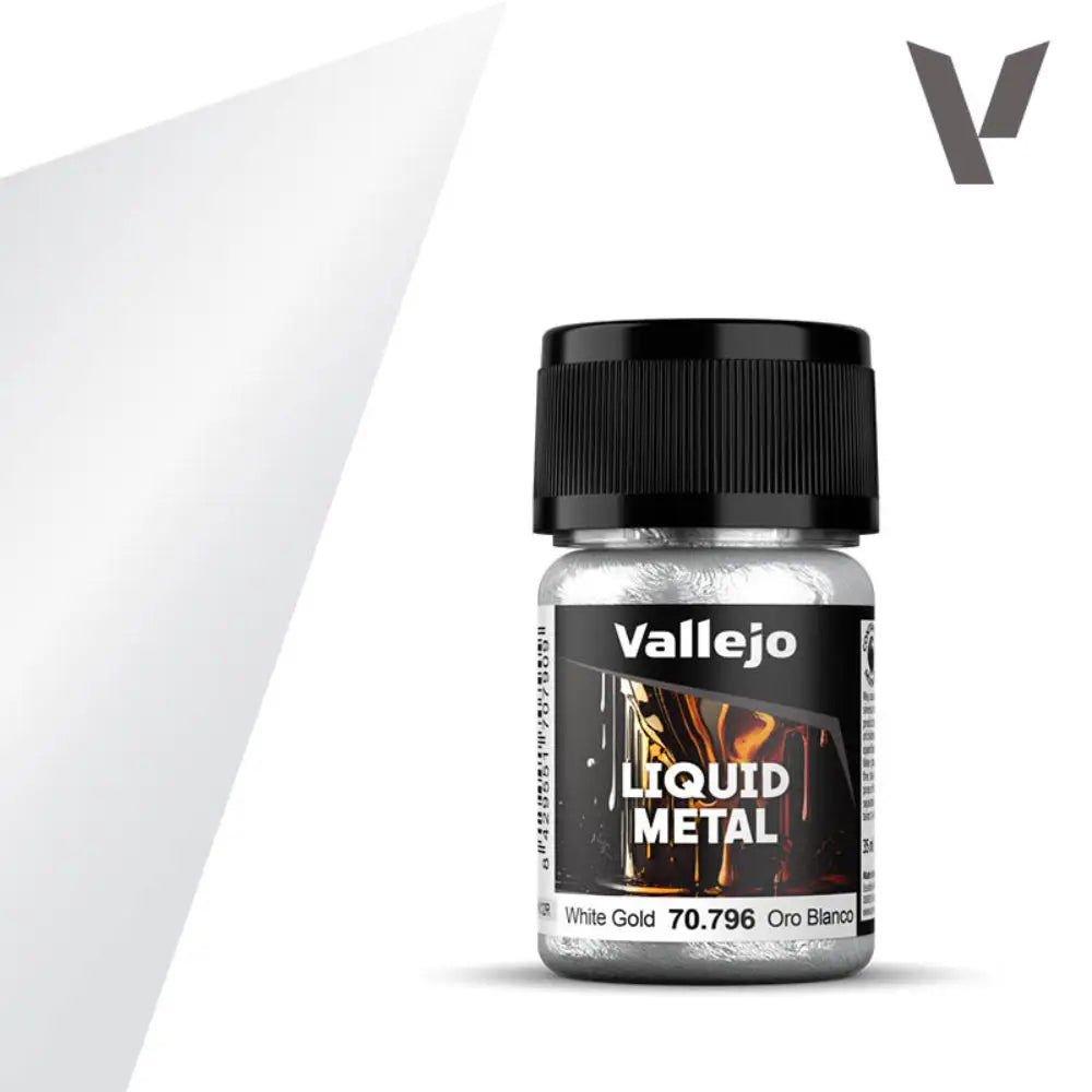 Vallejo Liquid Metal Paints: White Gold (35 ml) - Paint & Tools