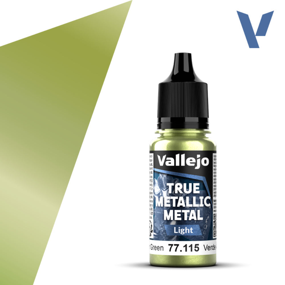 Vallejo True Metallic Paints: Amber Green Light - Paint & Tools