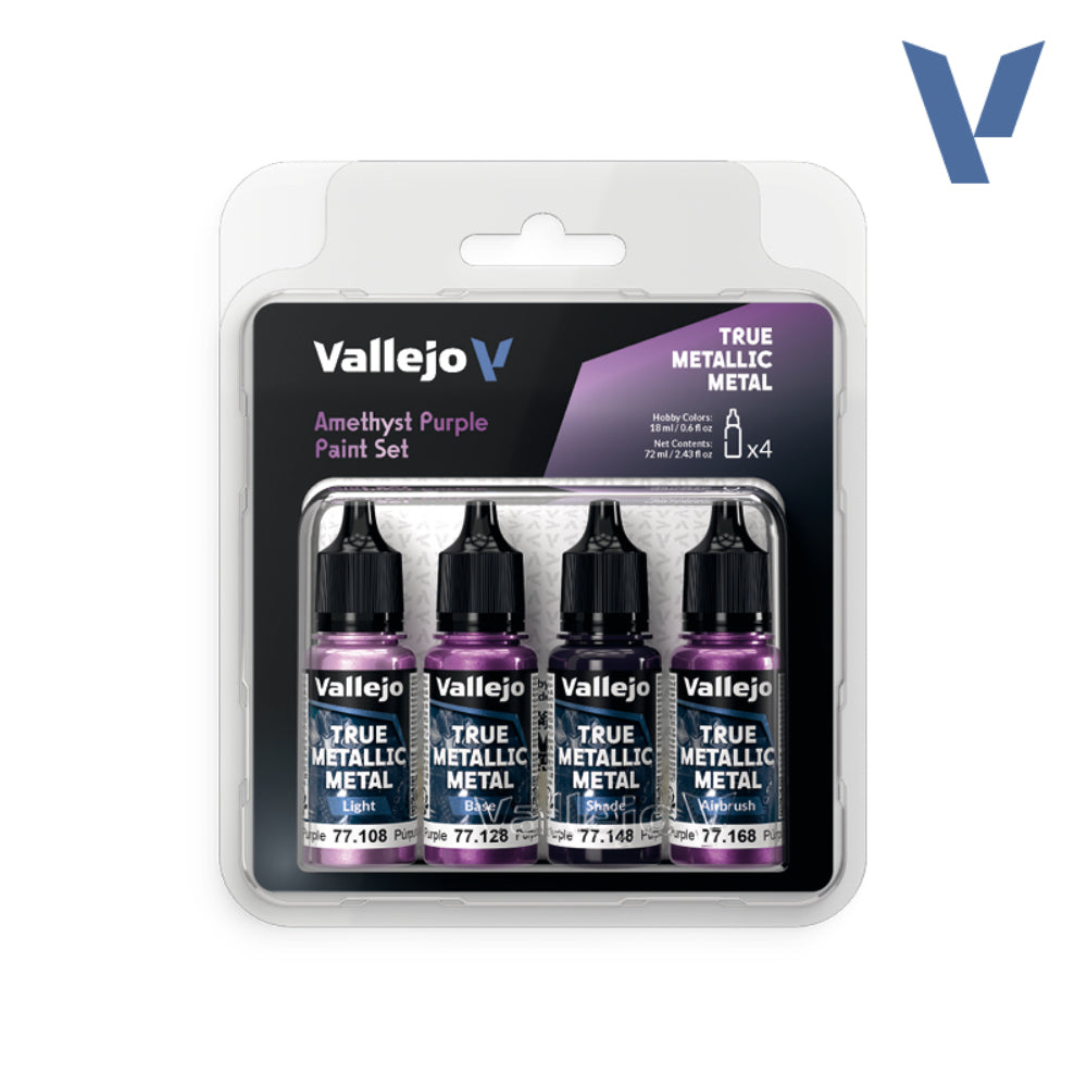 Vallejo True Metallic Paints: Amethyst Purple Set (4) - Paint & Tools