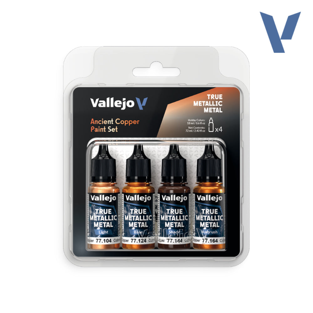 Vallejo True Metallic Paints: Ancient Copper Set (4) - Paint & Tools