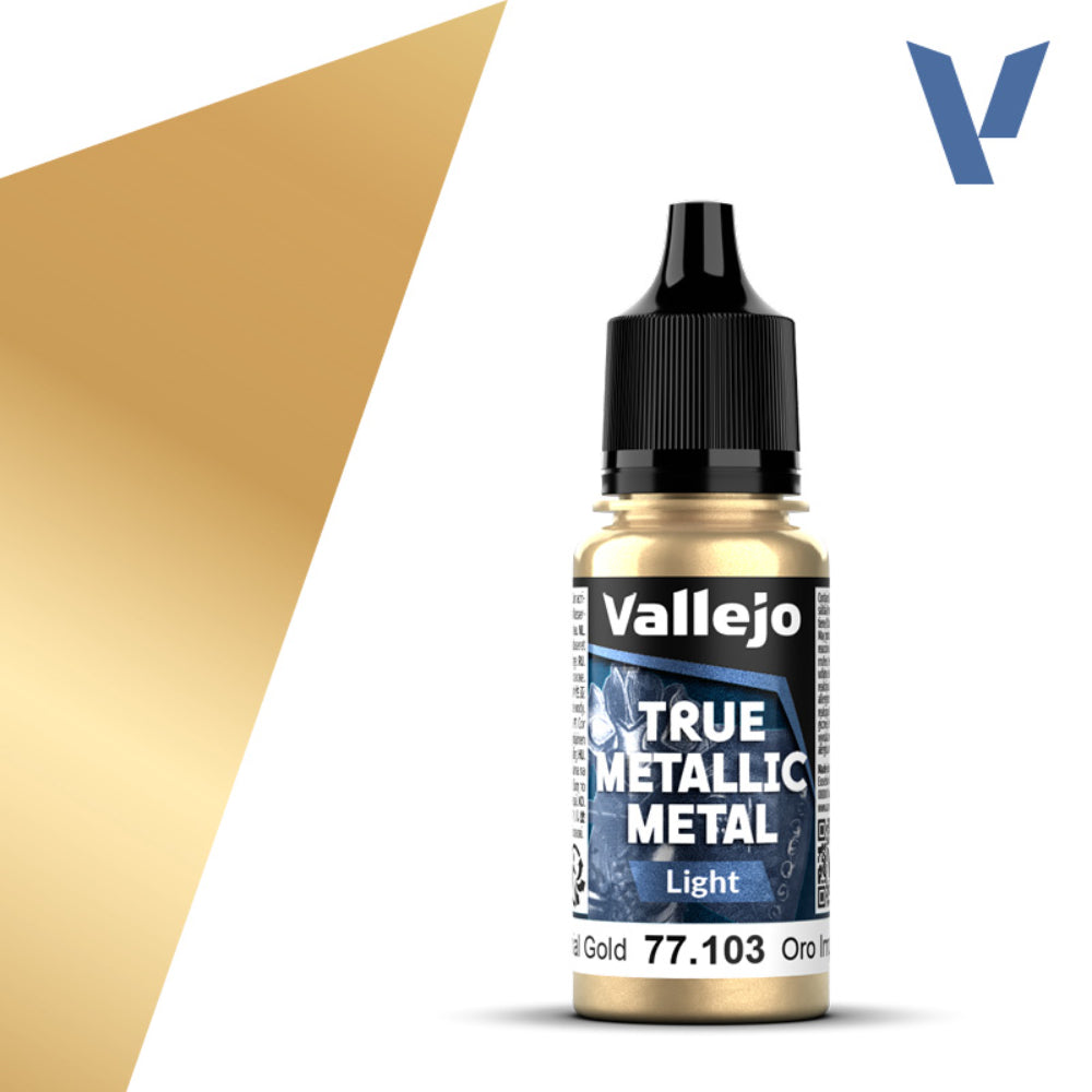 Vallejo True Metallic Paints: Imperial Gold Light - Paint & Tools