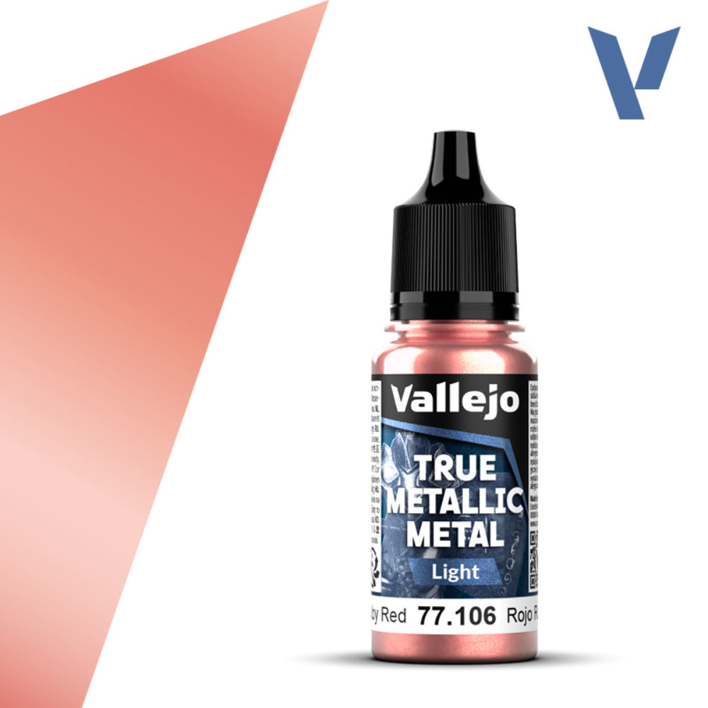 Vallejo True Metallic Paints: Ruby Red Light - Paint & Tools