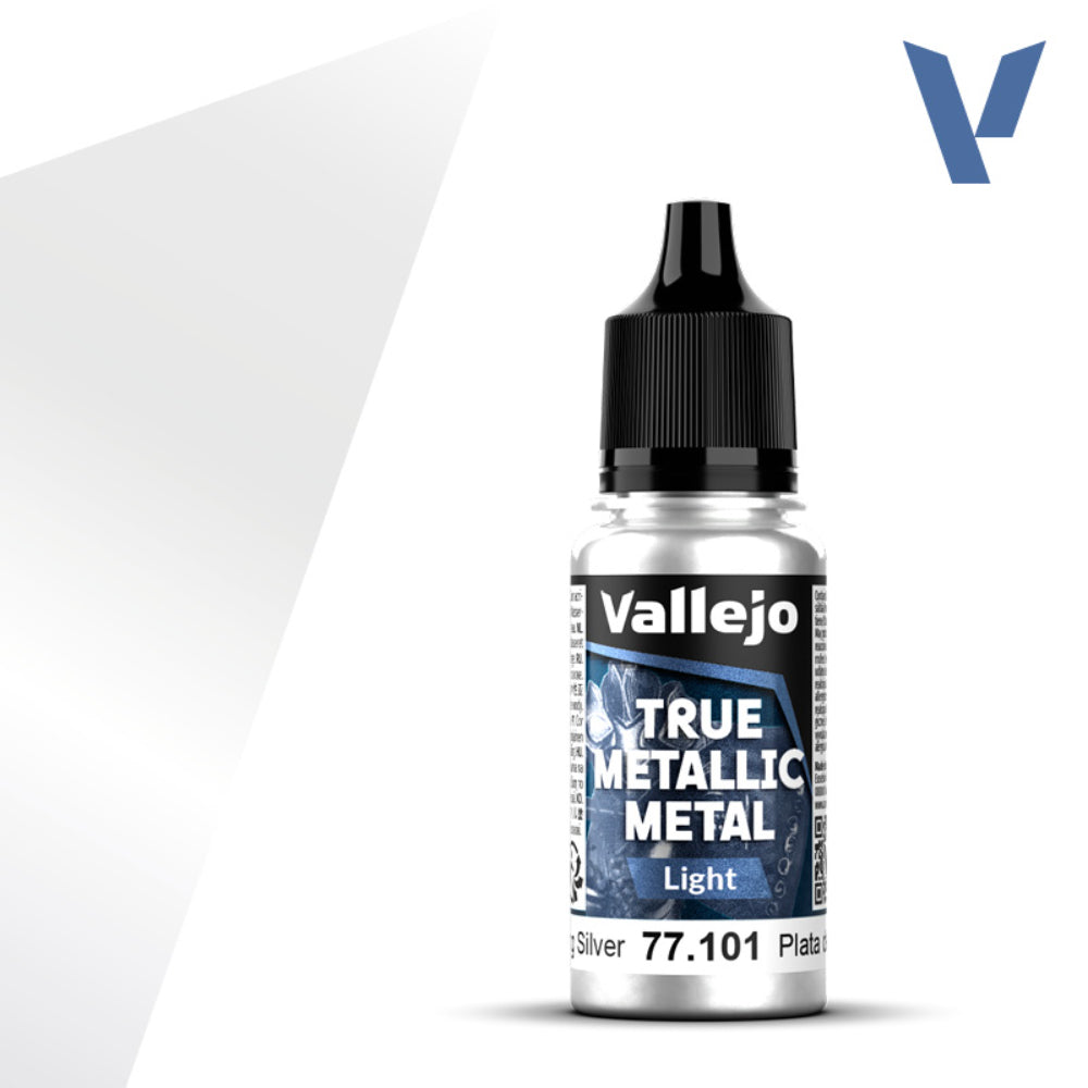 Vallejo True Metallic Paints: Sterling Silver Light - Paint & Tools