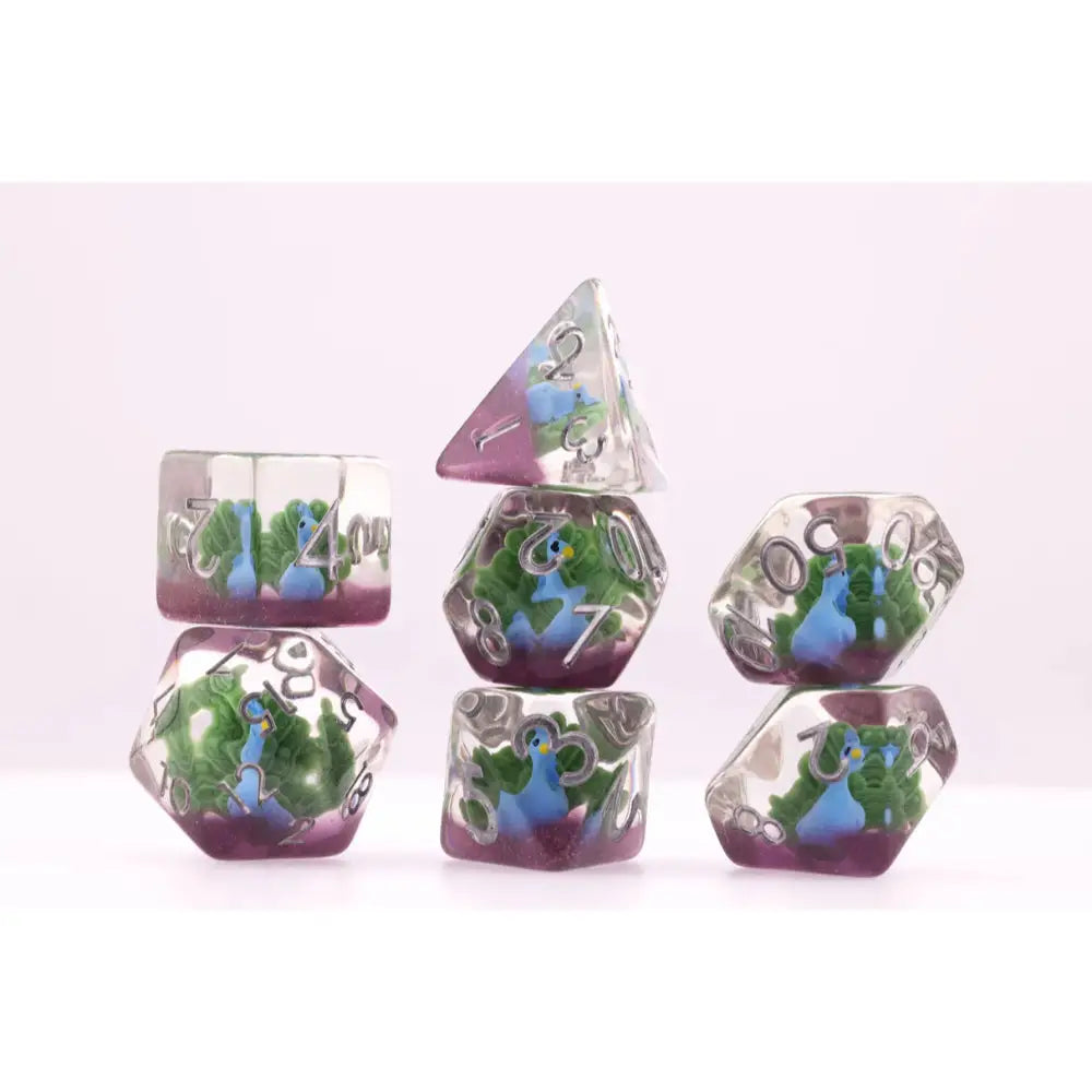 Vibrant Peacock Polyhedral (D&D) Dice Set (7) - Dice & Dice Supplies