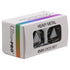 Black ultra pro heavy metal d20 dice set with vivid rainbow stripe in white box for tabletop gaming use