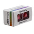 Ultra pro vivid heavy metal d20 dice set with two translucent red polyhedral dice in white box with rainbow stripes