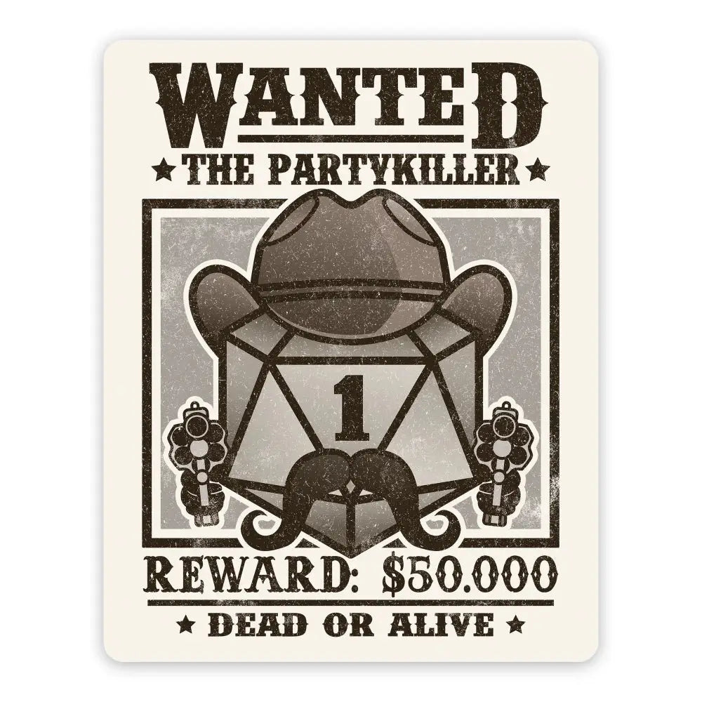 Wanted Party Killer Sticker Toys & Gifts Forged Gaming   