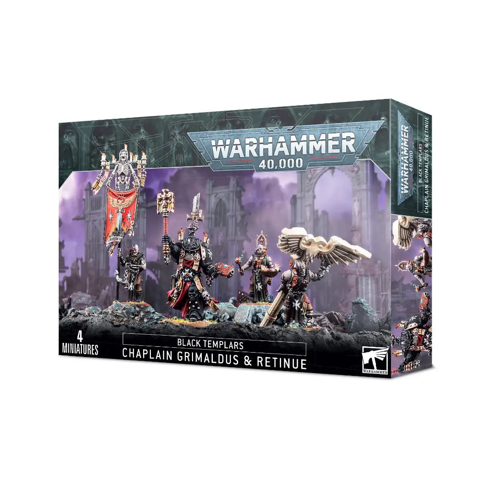 Warhammer 40,000 Black Templars: Chaplain Grimaldus and Retinue - Miniatures Games