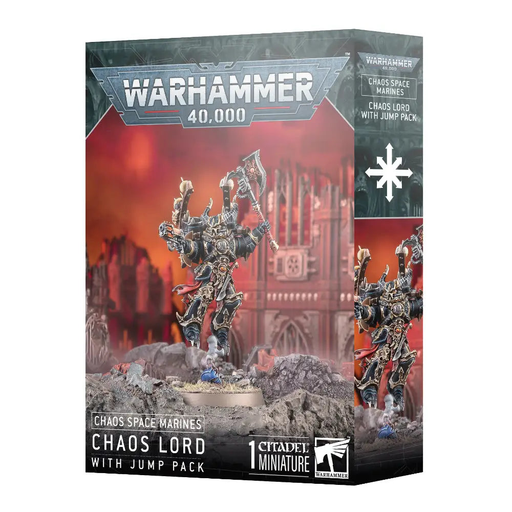 Warhammer 40,000 Chaos Space Marines: Chaos Lord with Jump Pack - Miniatures Games