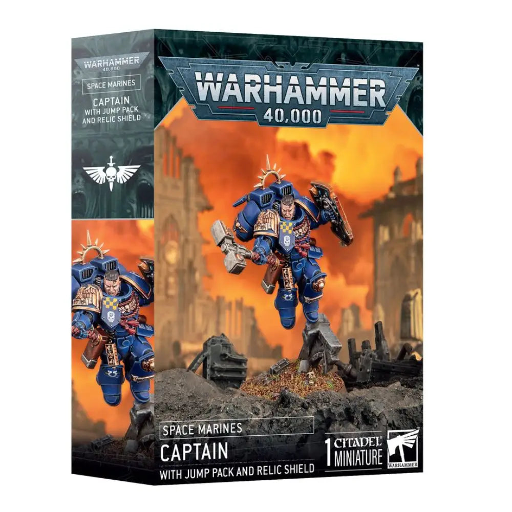 Warhammer 40,000 Space Marines: Captain with Jump Pack and Relic Shield - Miniatures Games