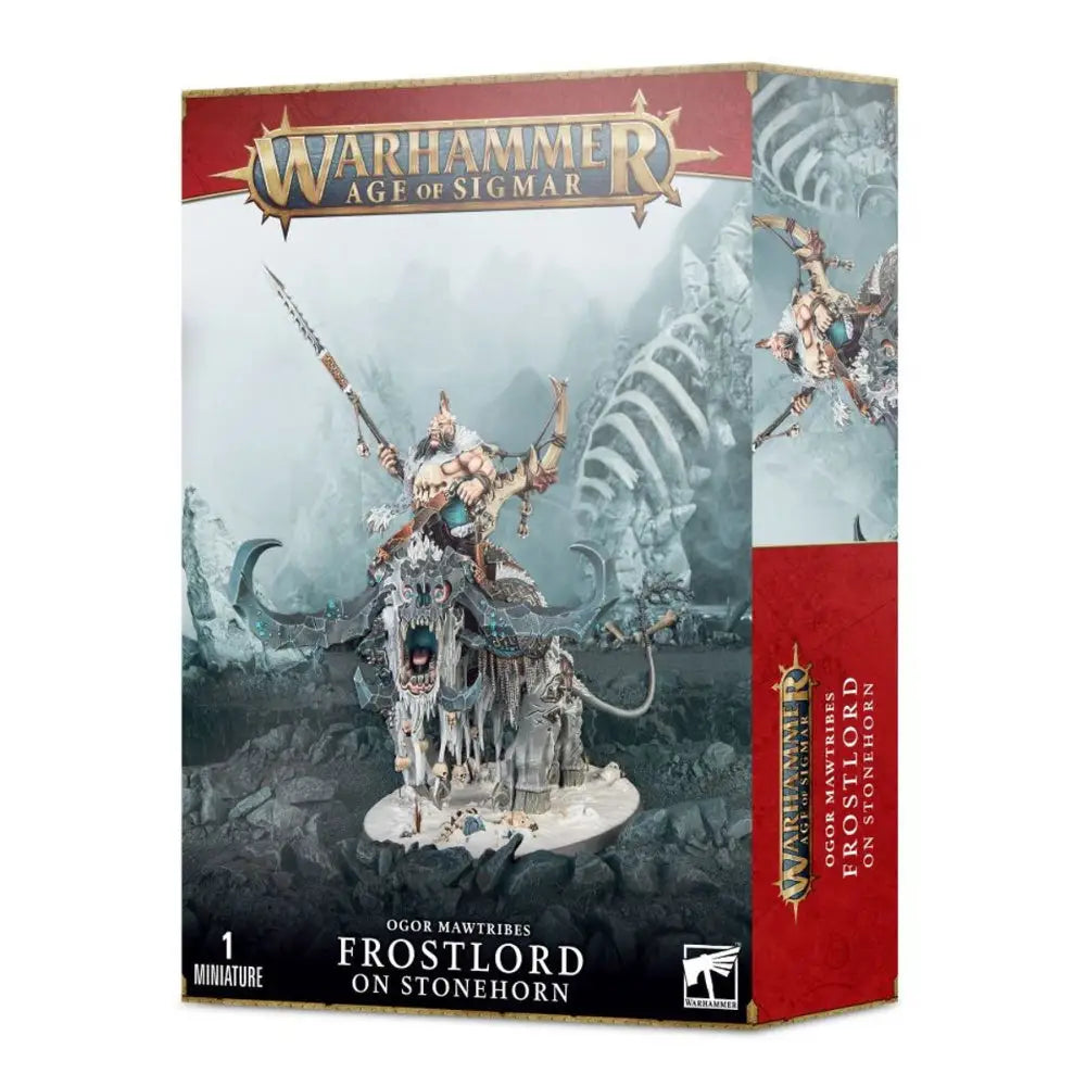 Warhammer Age of Sigmar Ogor Mawtribes Frostlord on Stonehorn - Miniatures Games