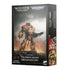 Warhammer 40,000 Adeptus Custodes Telemon heavy dreadnought miniature in metallic gold and red armor in box