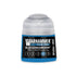 A small cylindrical bottle of Warhammer Tone Pro paint in blue Gorkshroom color for miniature detailing