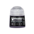 A small dark purple Warhammer Tone Pro Enrapturess Dusk paint bottle with a clear cap and black label in 12ml