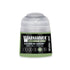 A small cylindrical bottle of warhammer tone pro paint in kasrkin green for miniature painting use