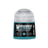 A small translucent plastic bottle of Warhammer Tone Pro paint in Seraphon Blue for miniature painting