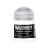 White plastic bottle with clear dome cap and black label featuring Warhammer tech paint logo for shading medium use