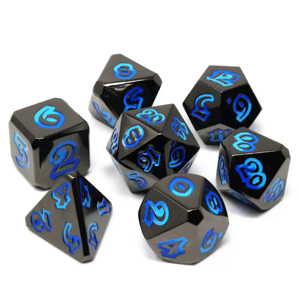 Wavecaster Metal Polyhedral (D&D) Dice Set (7) - Dice & Dice Supplies