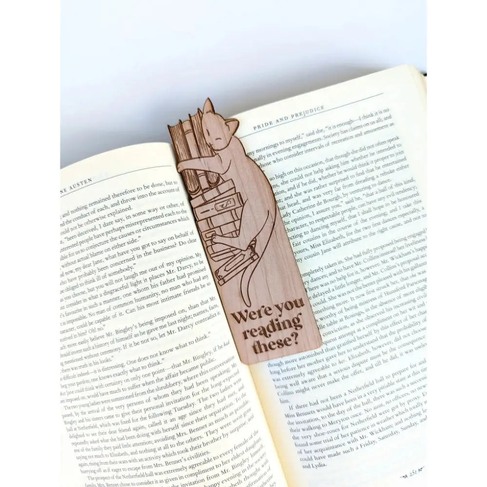 Were You Reading These? Wooden Bookmark - Gifts