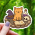 Witchy Cat with Spellbook Sticker - Gifts