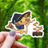 Wizard Axolotl Starting a Fire Sticker - Gifts