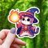 Wizard Cat with Stars and Fireball Sticker - Gifts