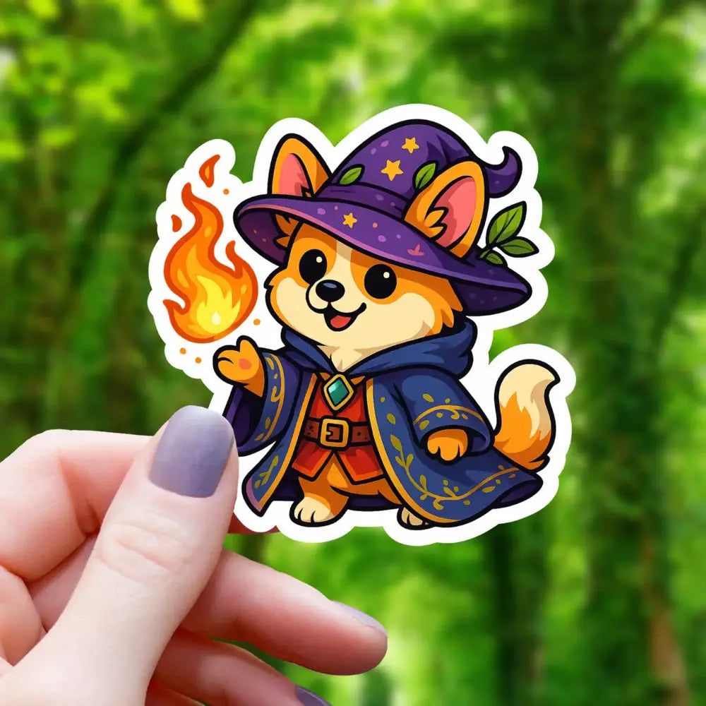 Wizard Dog Corgi Sticker - Gifts