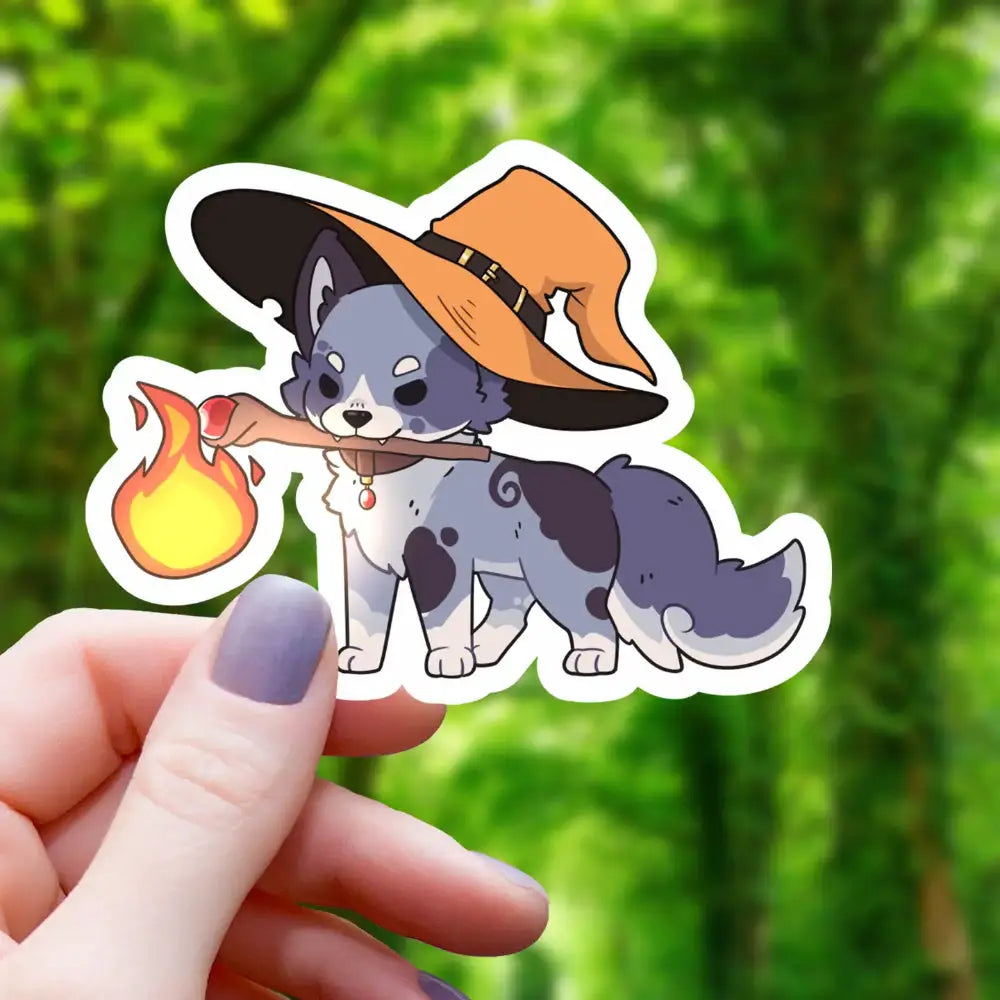 Wizard Dog with Spots Sticker - Gifts
