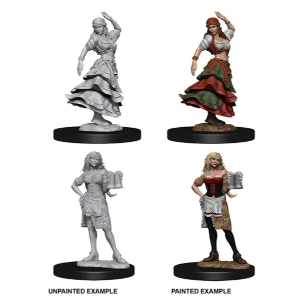 WizKids Unpainted Bartender and Dancing Girl (2) - Roleplaying Games