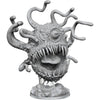 Gray resin figurine of a monstrous multi-eyed tentacled creature with sharp teeth from WizKids unpainted Beholder variant
