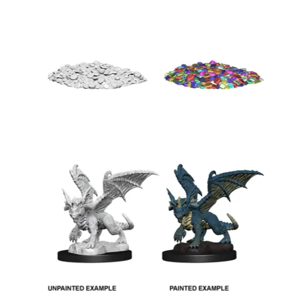 WizKids Unpainted Blue Dragon Wyrmling (2) - Roleplaying Games