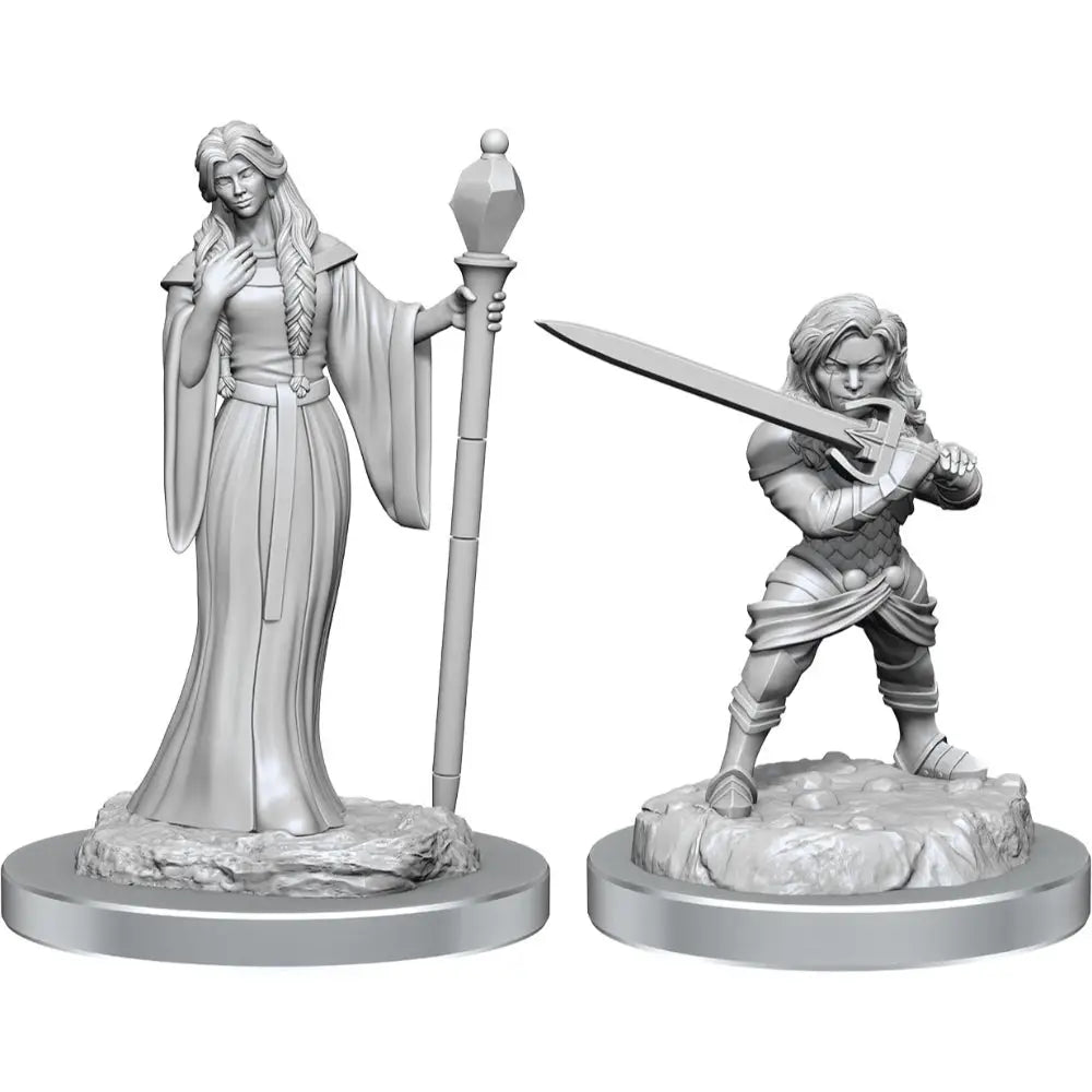 WizKids Unpainted Critical Role Human Wizard Female & Halfling Holy Warrior Female (2) RPG Miniatures WizKids   