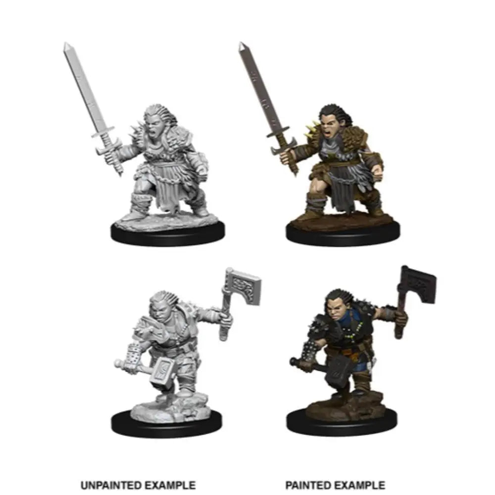 WizKids Unpainted Dwarf Female Barbarian (2) - Roleplaying Games
