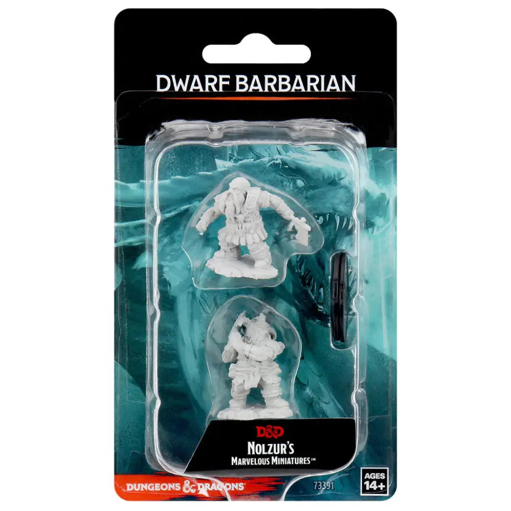 WizKids Unpainted Dwarf Male Barbarian (2) - Roleplaying Games