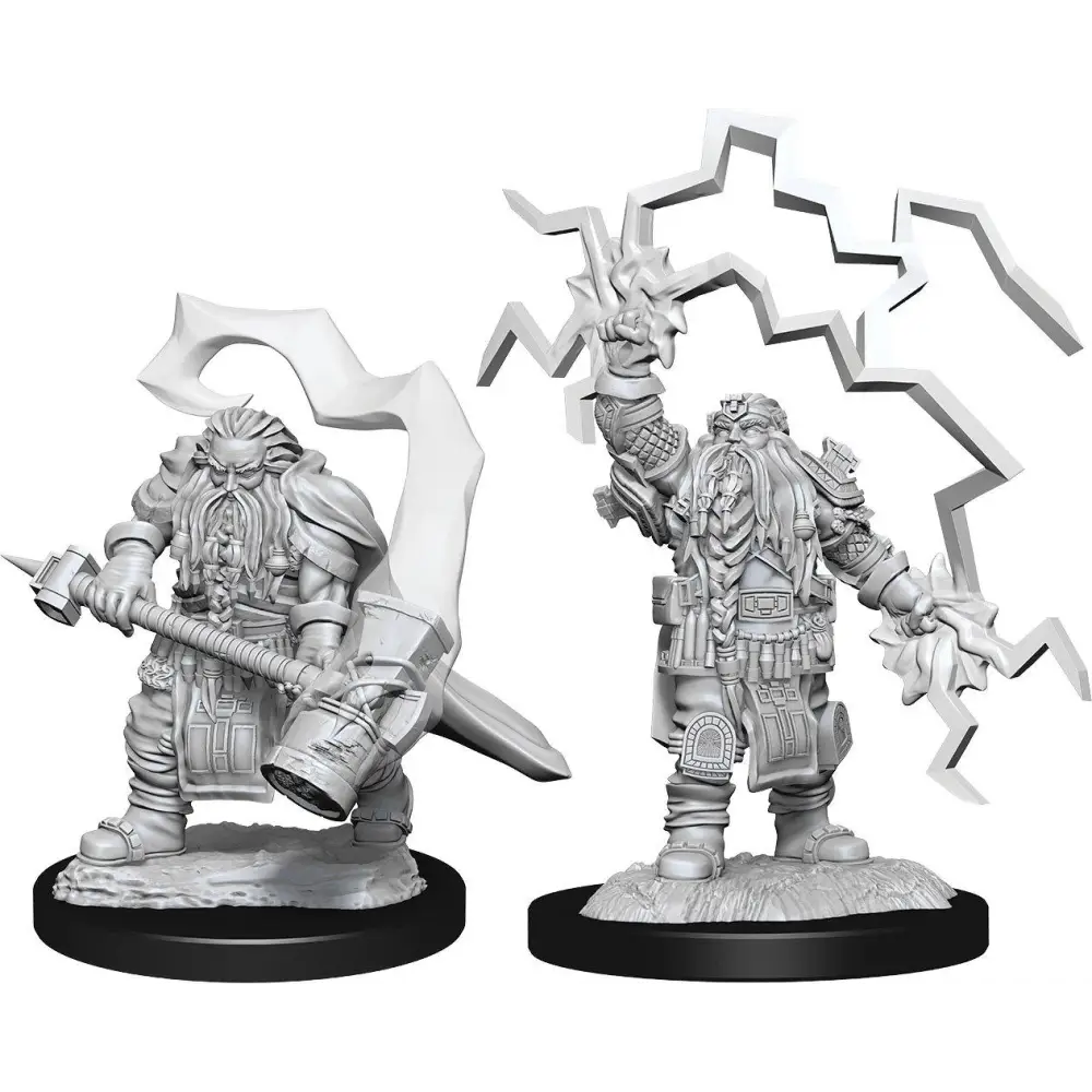 WizKids Unpainted Dwarf Male Cleric (2) - Roleplaying Games